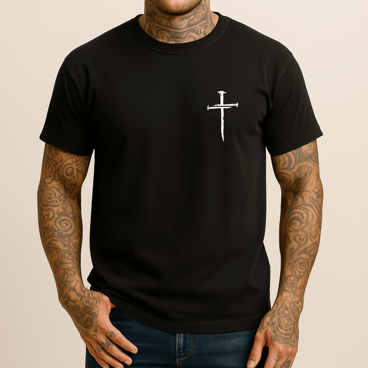Three Nail Cross Men’s Christian T Shirt