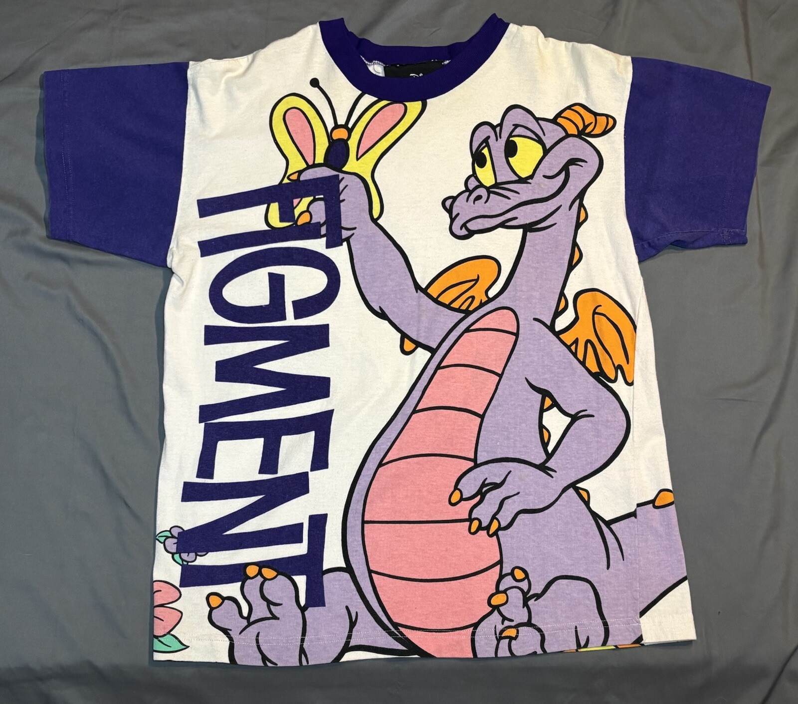 Vintage Disney Figment The Dragon All Over Print AOP Shirt Epcot Originals