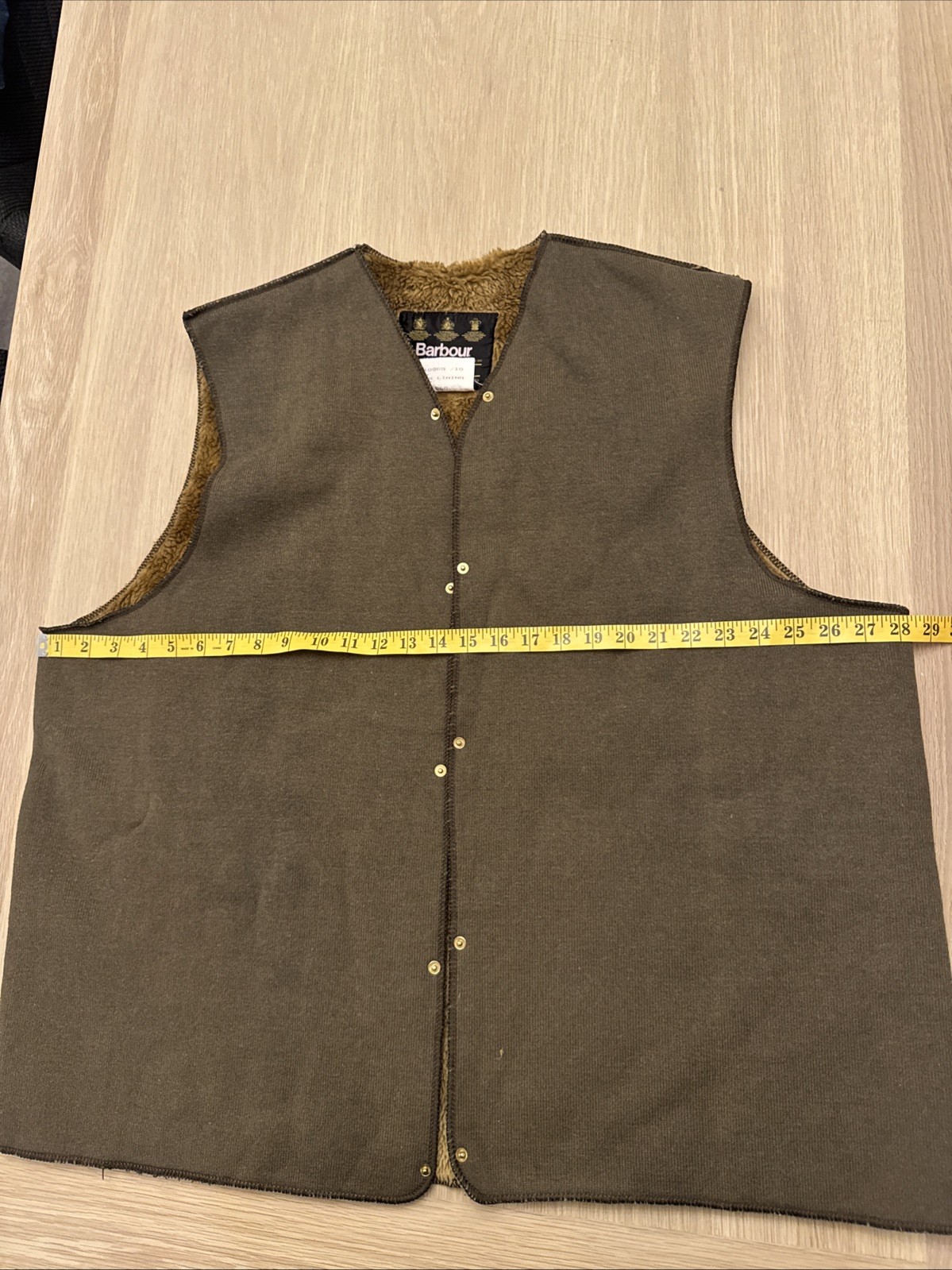 Brown Barbour A295 Lining Chest 48 Inches Length 32 Inches Excellent Condition
