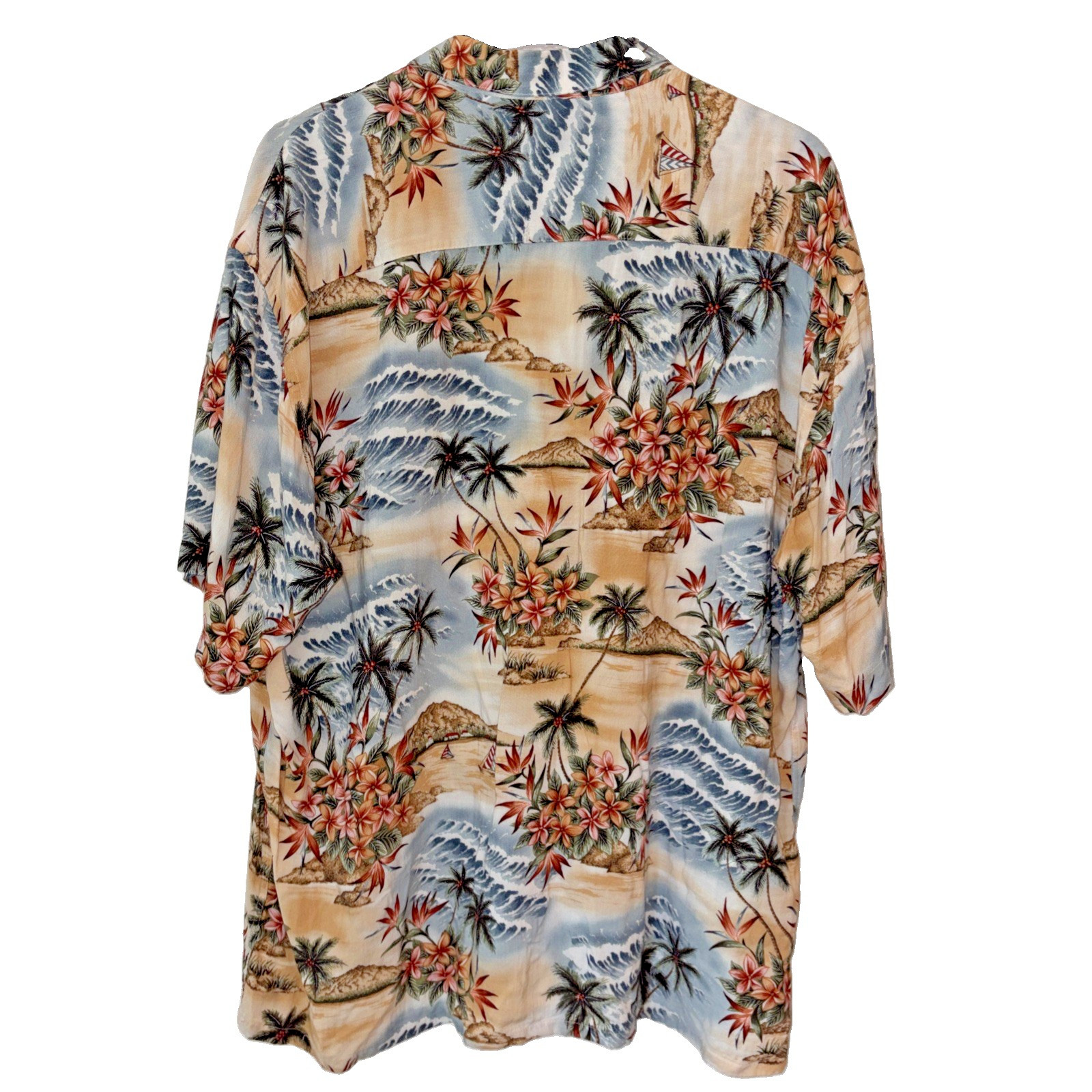 Batik Bay Mens XL Hawaiian Shirt Tropical Palm Floral Beach Aloha Button Up