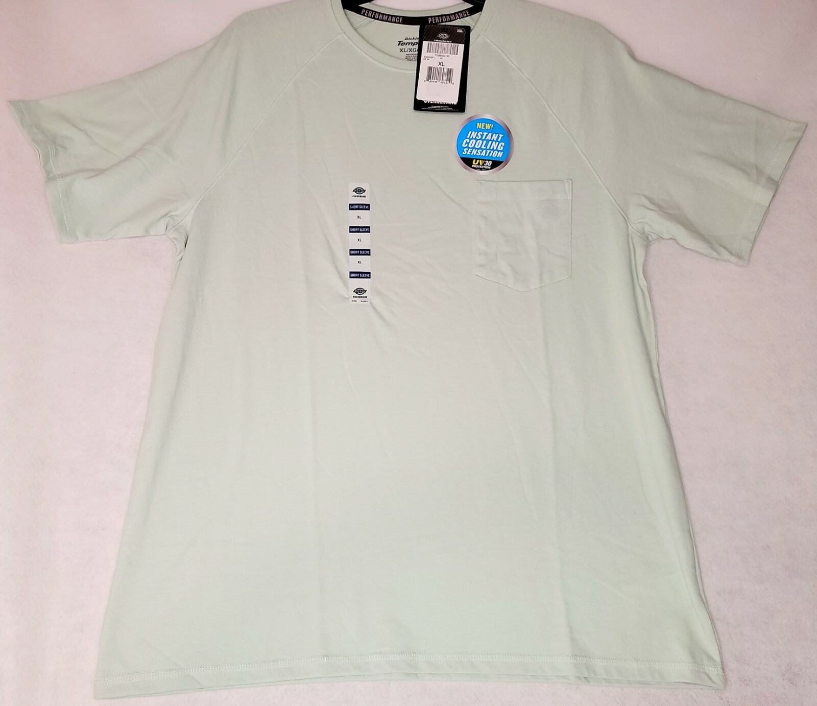 DICKIES Fast Dry Shirt MENS 2XL XXL Green Outdoor UV 30 Cooling Fitness Fish NWT