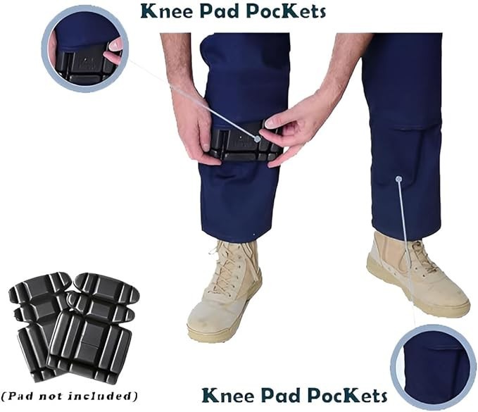 Mens Cargo Combat Work Trousers Work Pants WITH Knee Pad Pockets Size 28 to 42