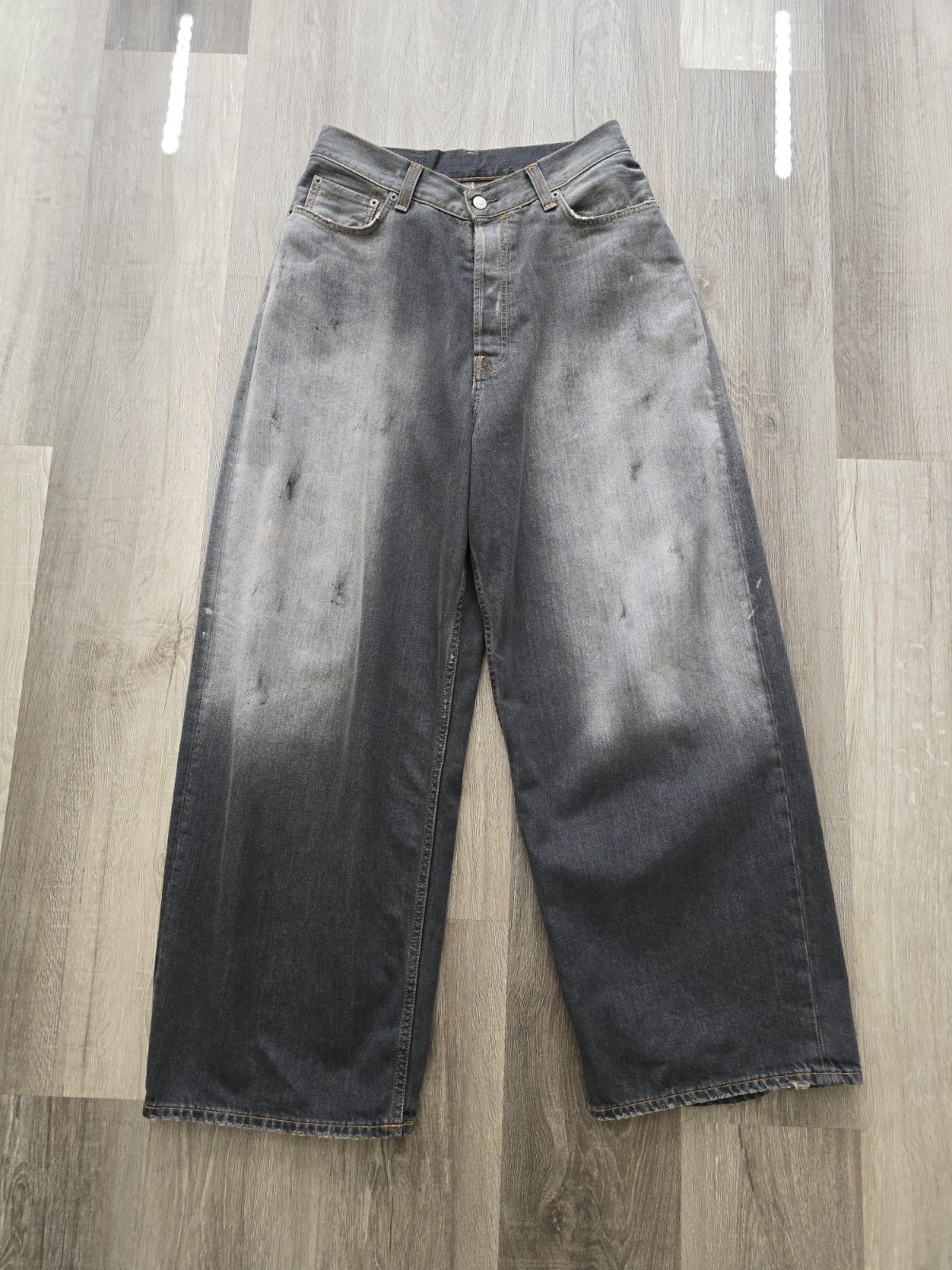 Acne Studios 2023M FN Black Trafalgar Jeans Size 46 Wide Baggy Made in Italy
