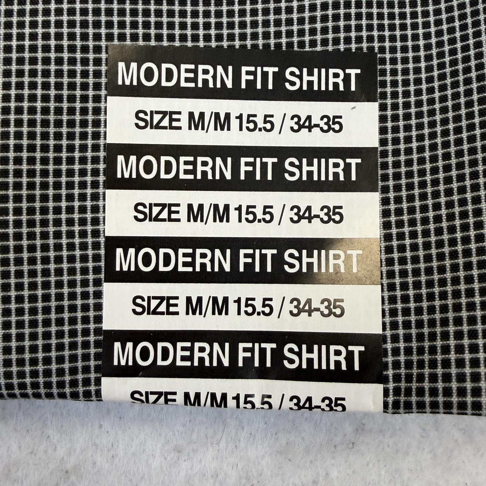 Nick Graham Dress Shirt Mens 15.5 34/35 Black Check Stretch Modern Fit Traveler