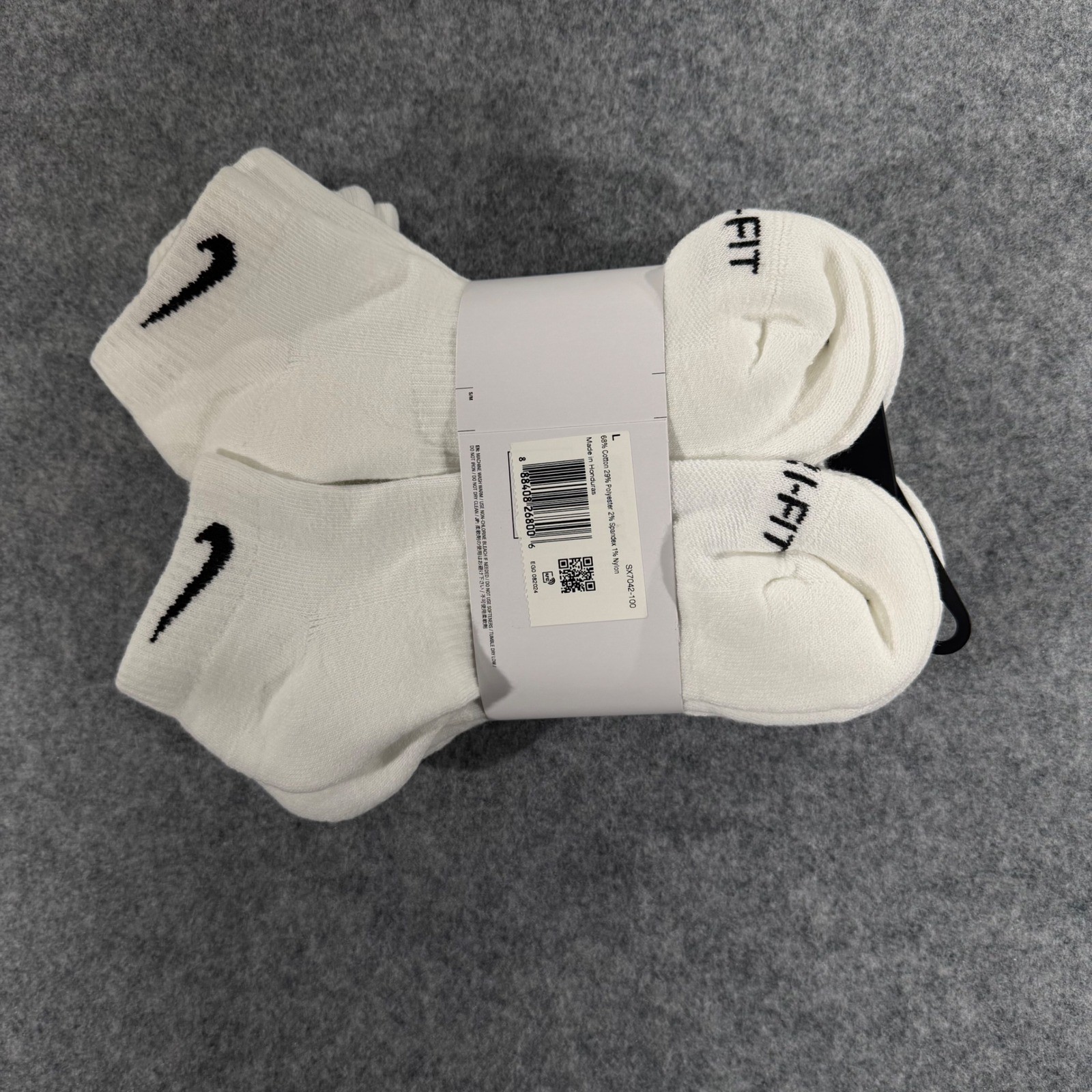 Nike Everyday Plus Cushioned Low Training Socks 6 Pair White Mens 8-12