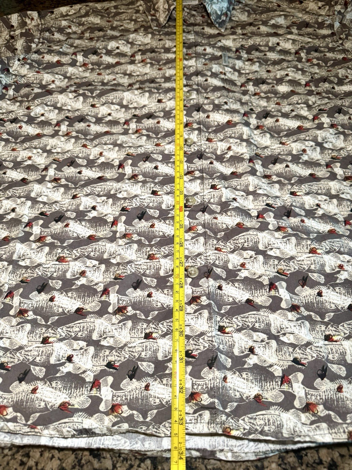 Columbia Men’s Short Sleeve Fishing Camp Fish Cotton Button Shirt Hook Lure XXL
