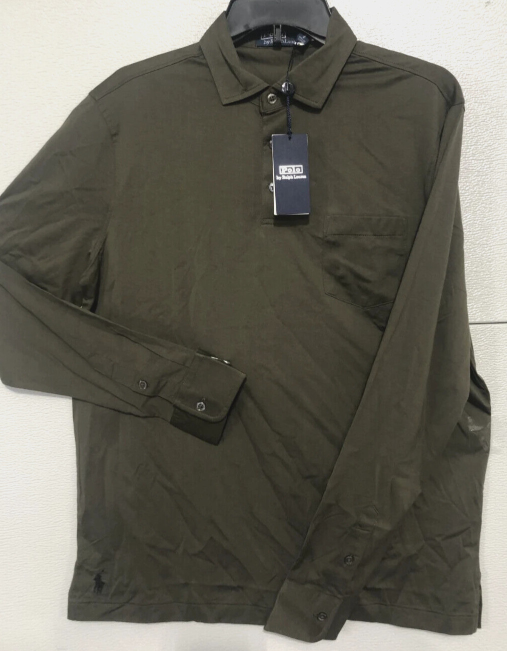 POLO Ralph Lauren men’s SZ M olive green long sleeve lightweight Polo shirt