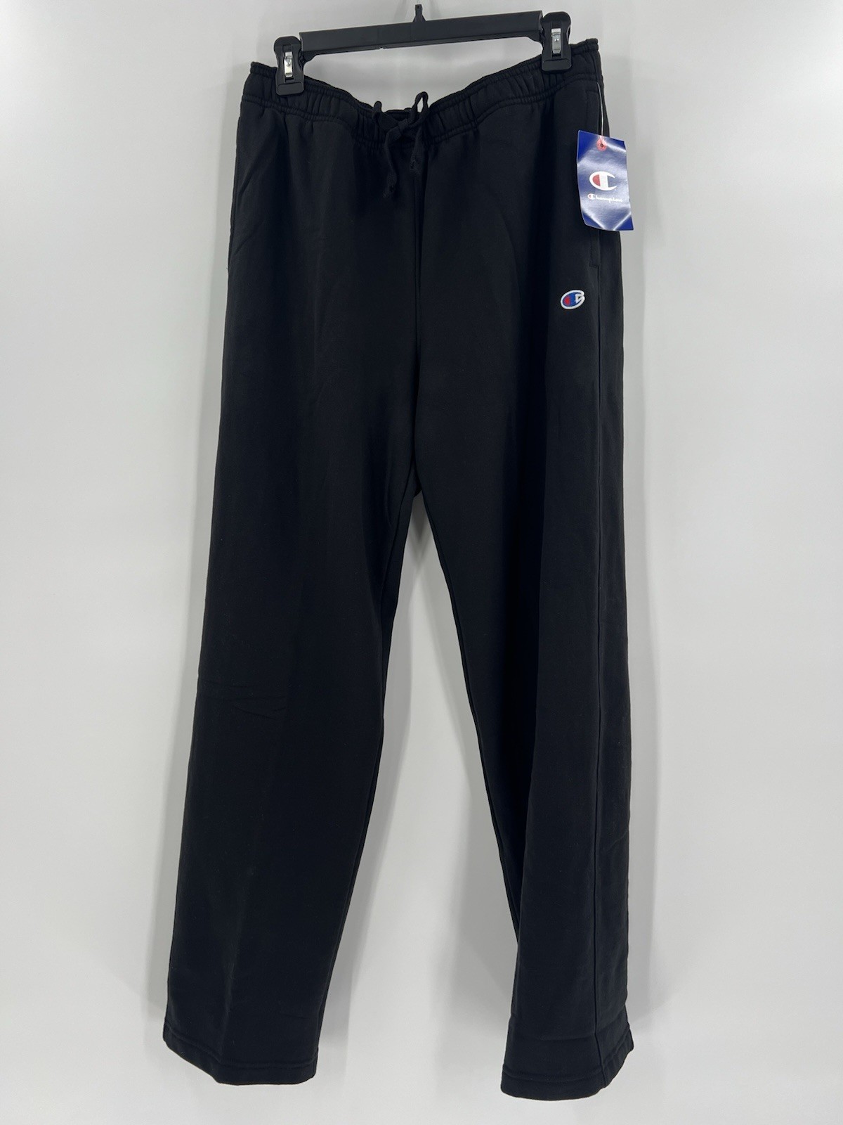 NWT Champion Powerblend Open Bottom Sweatpants Mens Medium Black