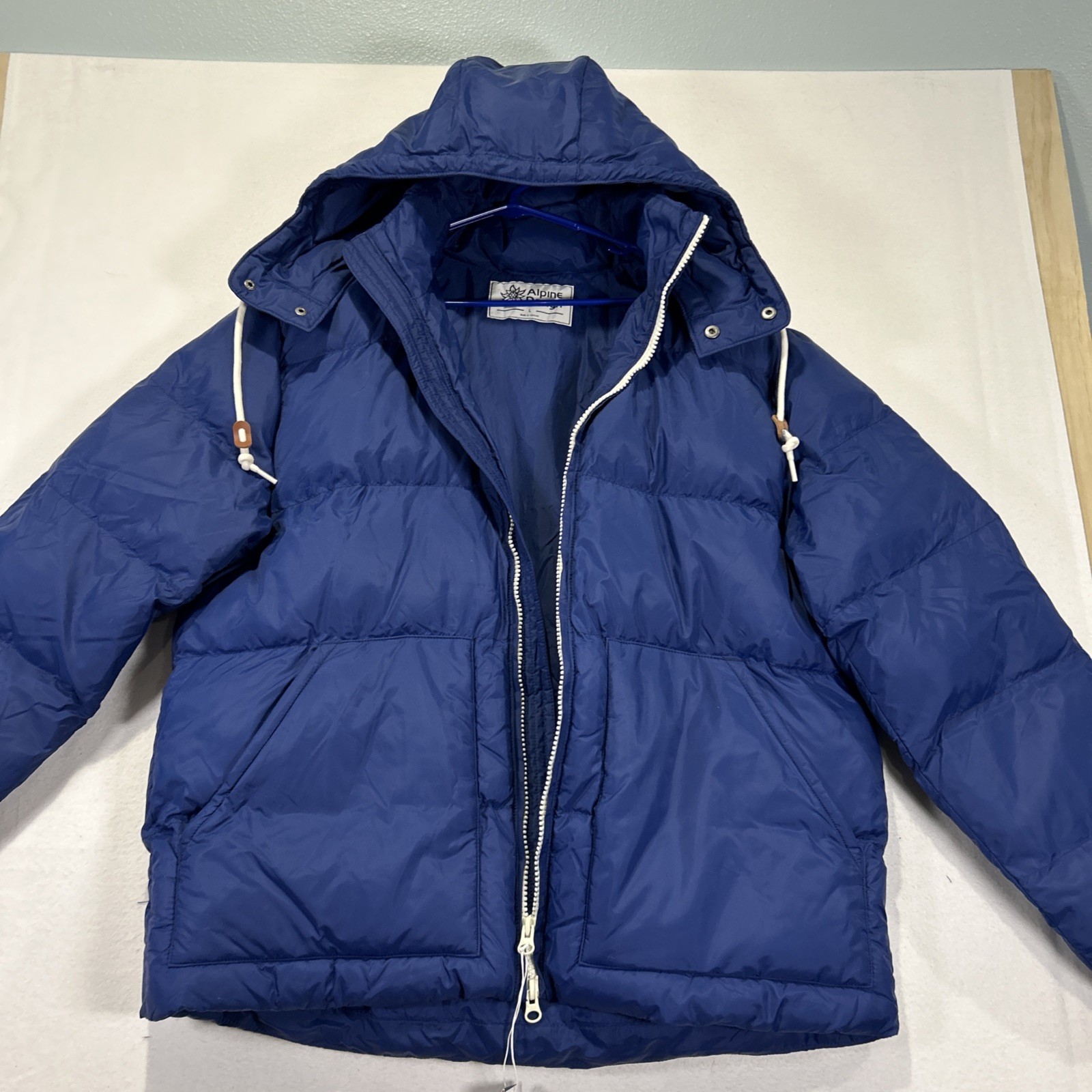 Alpine Design 1962 Puffer Winter Jacket Quilted Space Blue Mens Large