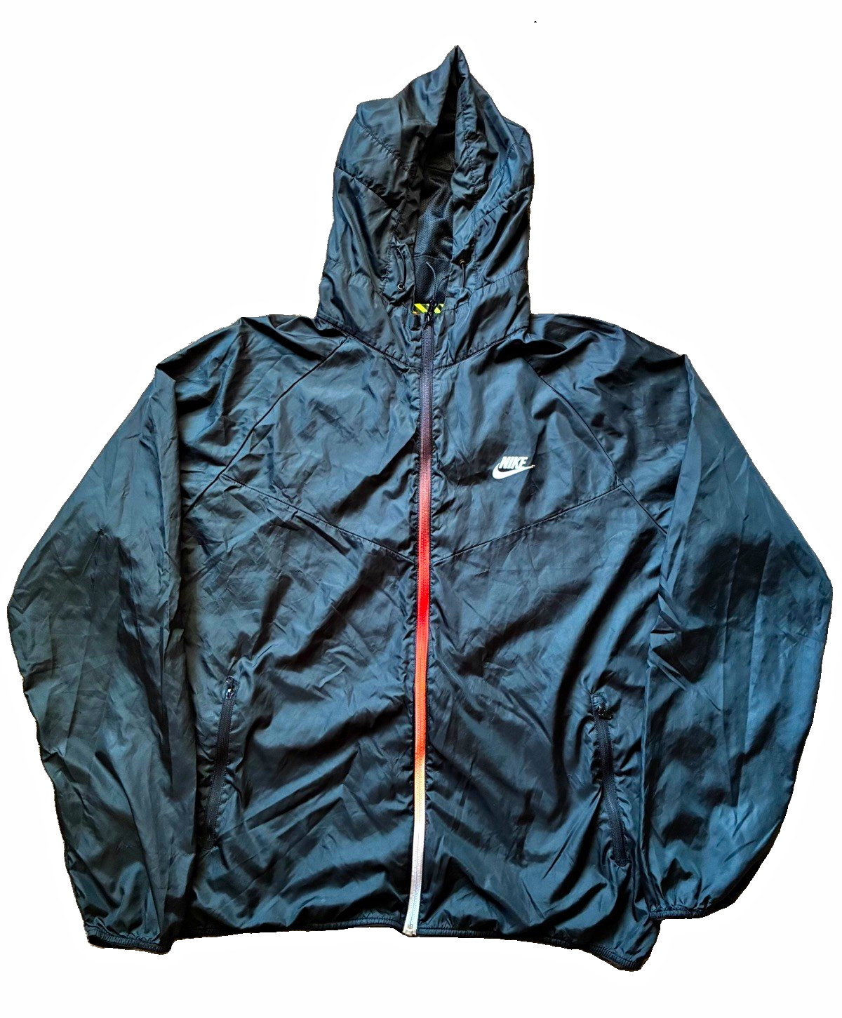 Nike Men’s Hooded Full Zip Lightweight Windbreaker Jacket Black XXL