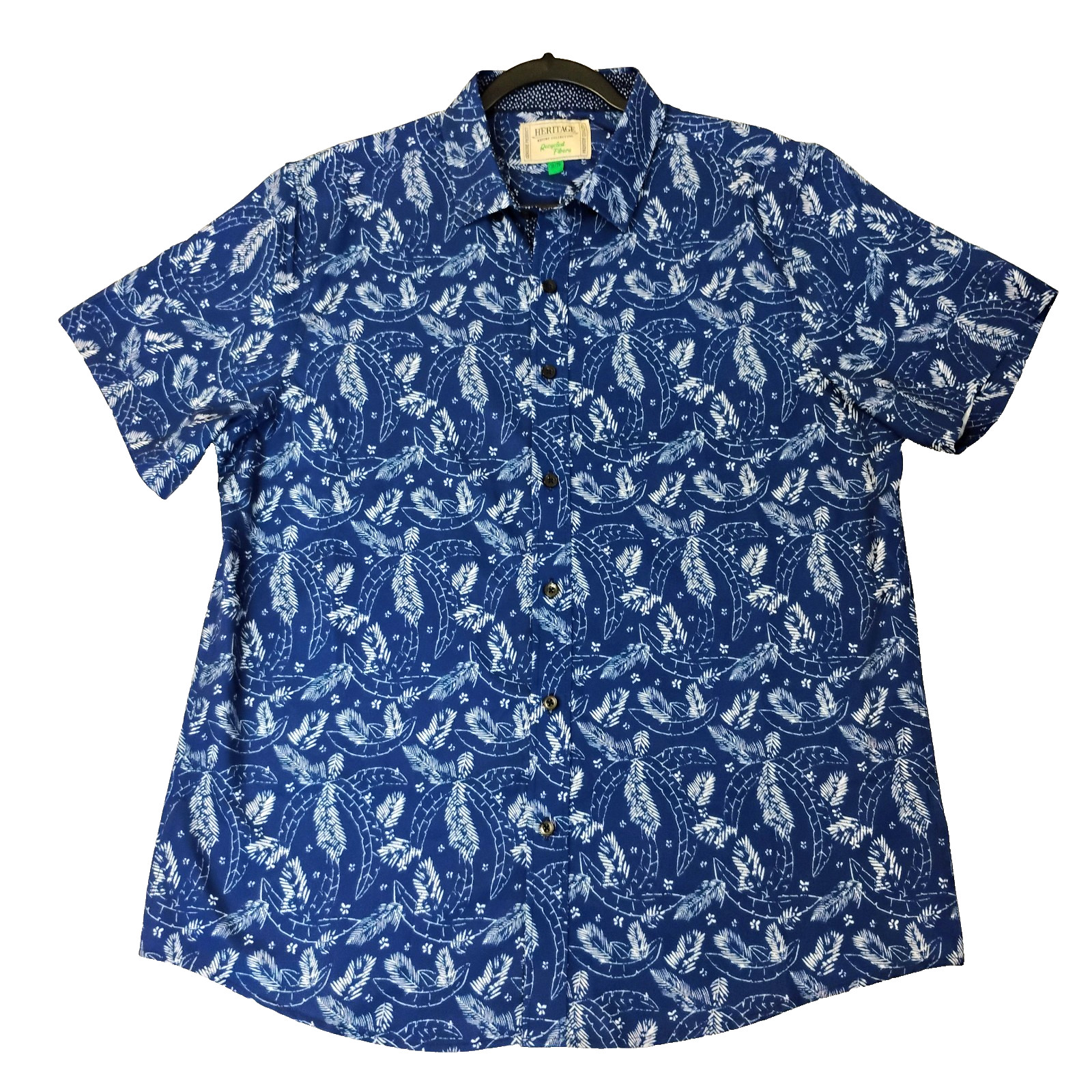 Men’s XL Blue Tropical Hawaiian Shirt Short Sleeve Button Up Beach Casual