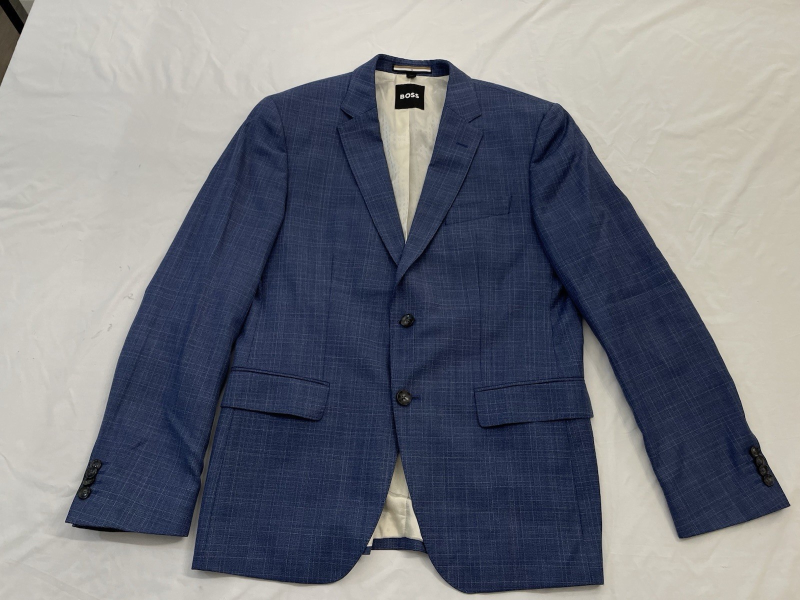 Hugo Boss Super 120 Italian Fabric Blazer Sport Jacket Navy Blue Mens Size 40R