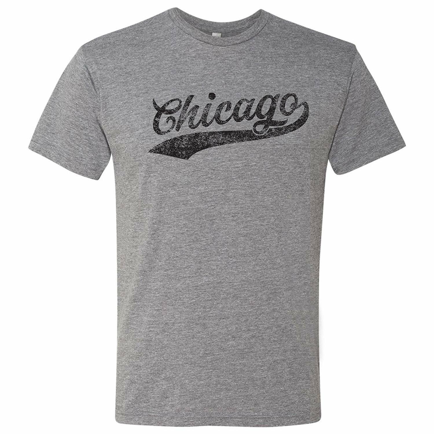 Chicago City Baseball Script – Hometown Pride Triblend T Shirt – Premium Heather