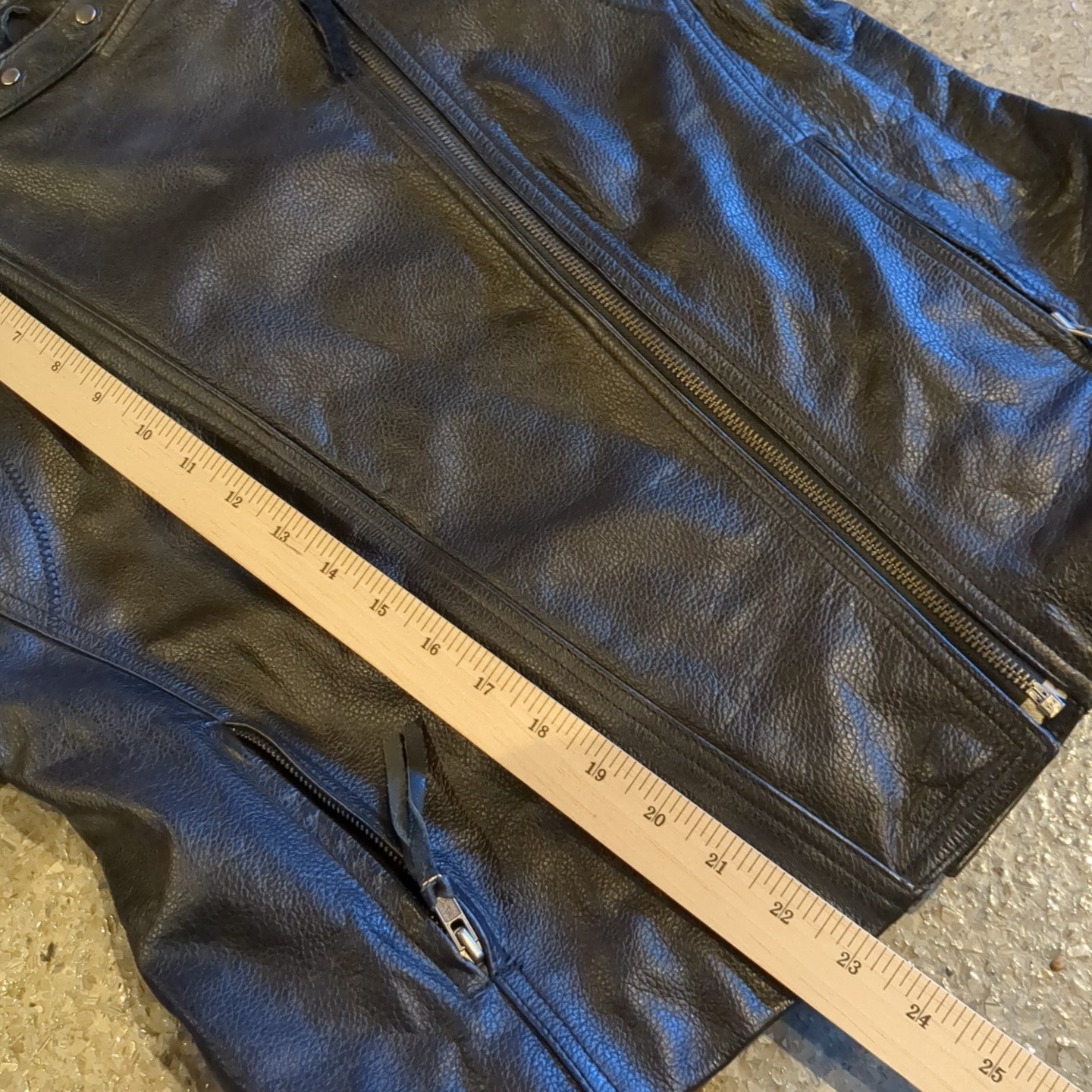 FMC 100% Leather Biker Moto Jacket Black Size XXL Removable 100% Acrylic Lining