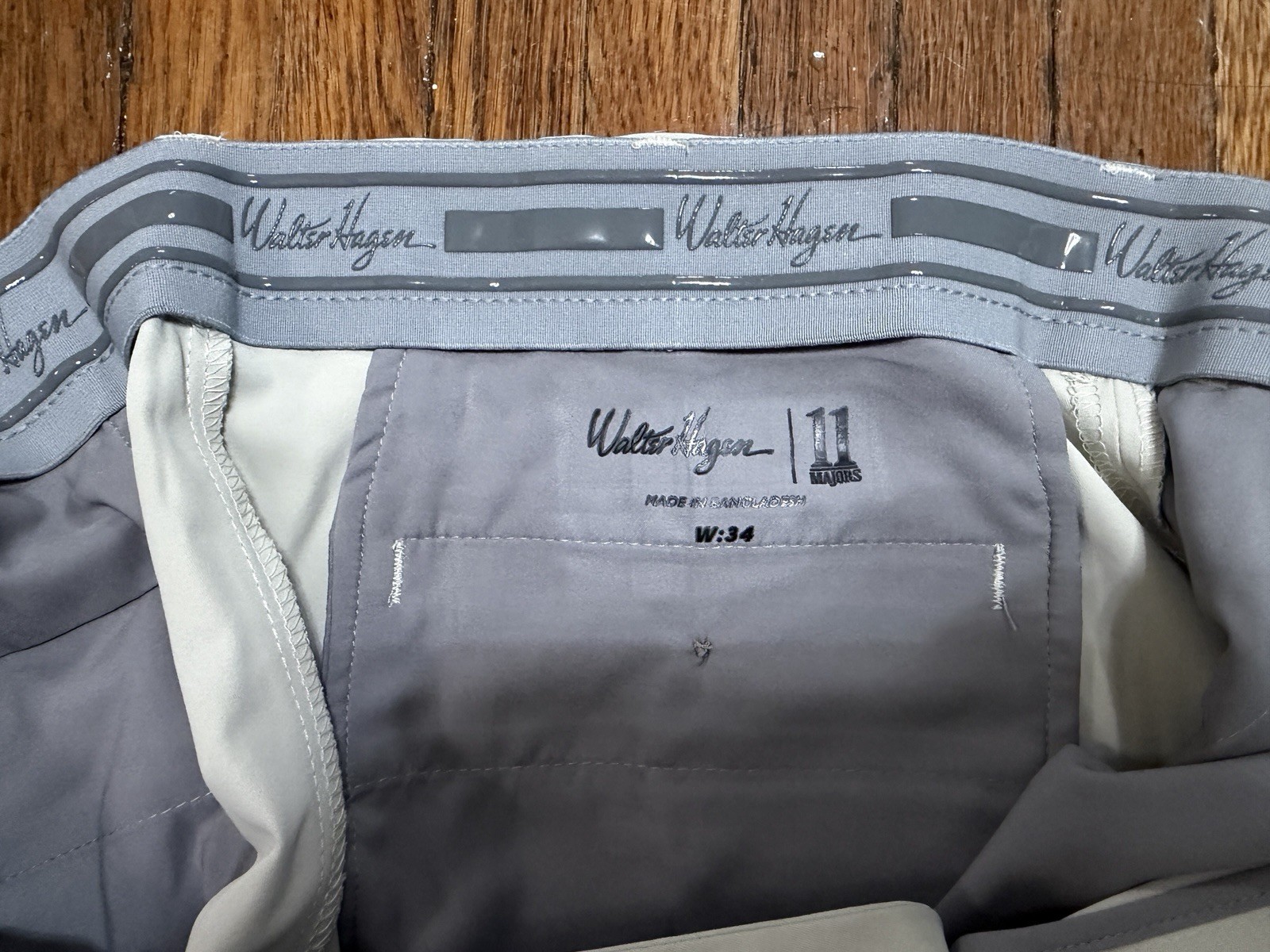 Walter Hagen Men’s Golf Shorts Lot of 2 Flat Front Solid Pockets Beige/Blue