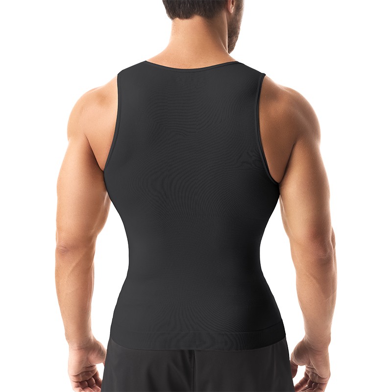 Mens Slimming Body Shaper Belly Chest Compression Vest Girdle T-Shirt / Tank Top
