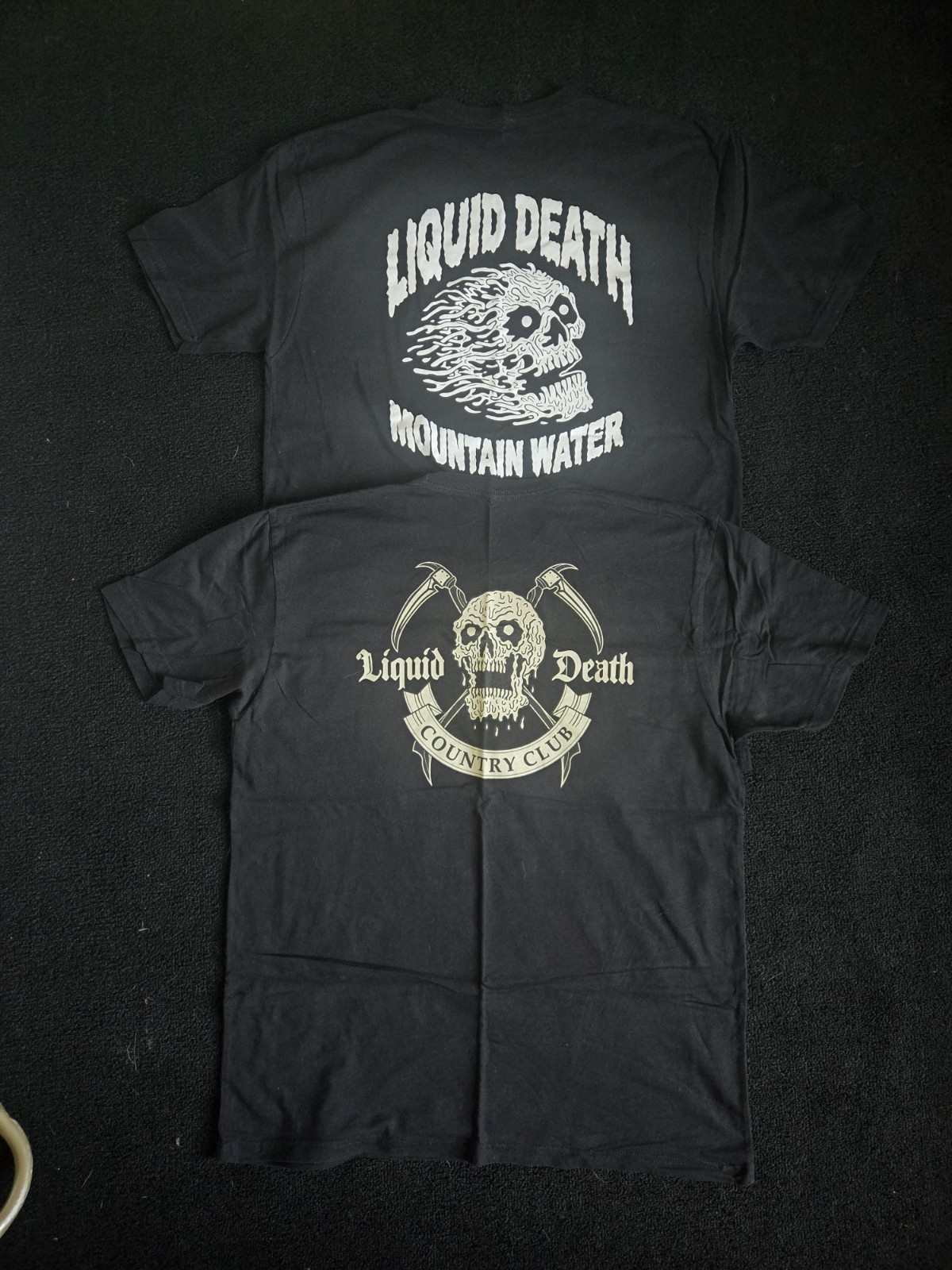 LIQUID DEATH 2 SHIRT BUNDLE. XL FRONT AND BACK PRINTS WATER