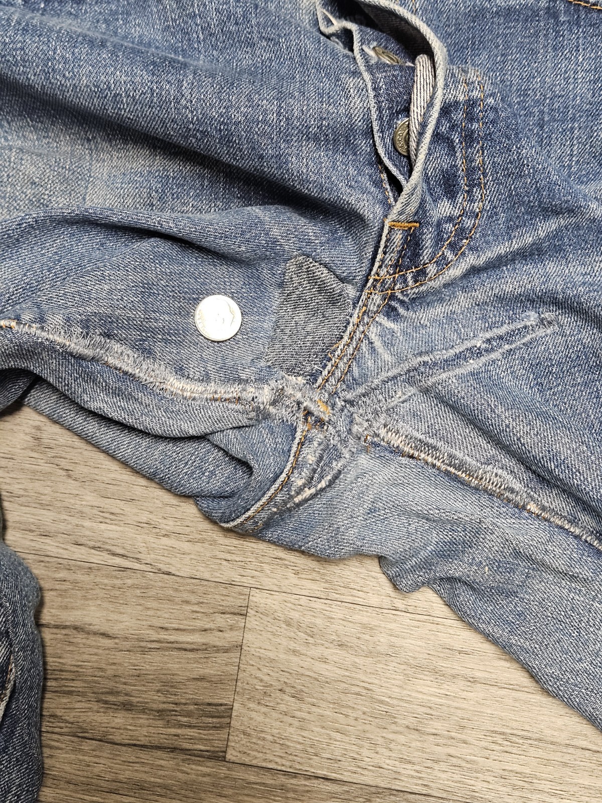 Vintage 70s Levis 501 Button Fly Selvedge Redline Blue Jeans 29X33 Made In USA