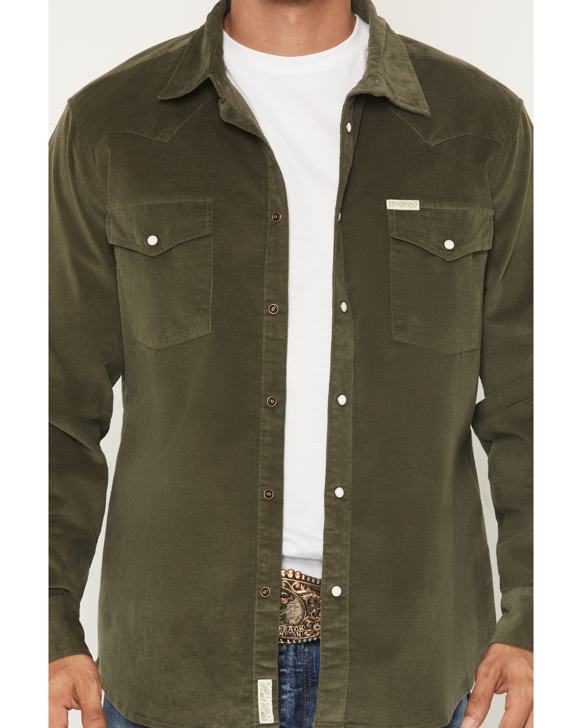 Sendero Provisions Men’s Men'S Wyatt Corduroy Long Sleeve Snap Stretch –