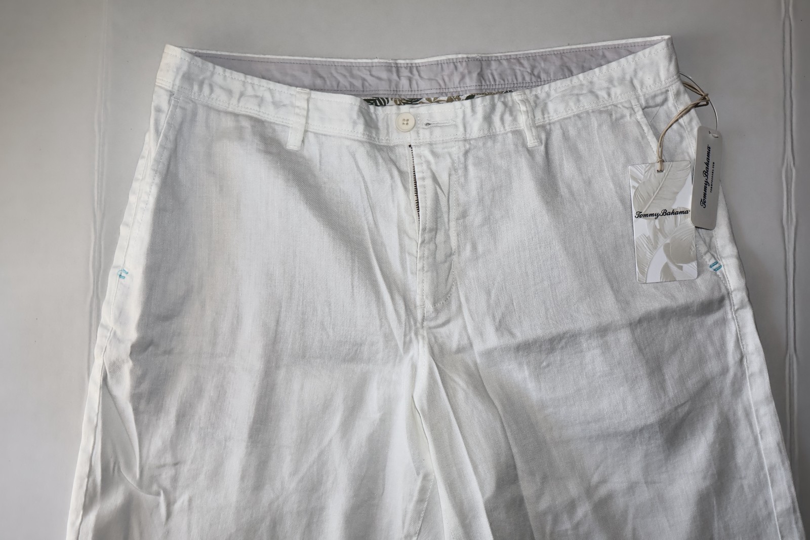 Tommy Bahama Shorts Beach Coast Linen Solid Continental White New Waist 35 35×10