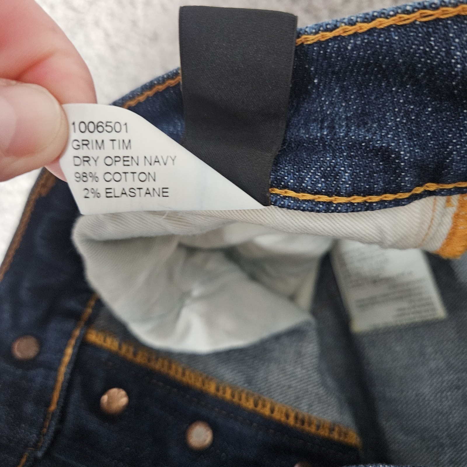 Nudie Jeans Men’s 26X28 (Tag 29X30) Blue Grim Tim Dry Open Navy Made In Italy
