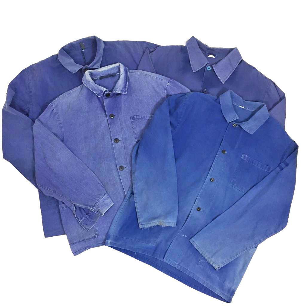 Vintage 1960s Faded EU French Blue Worker Chore Jackets – Sizes XS S M L XL