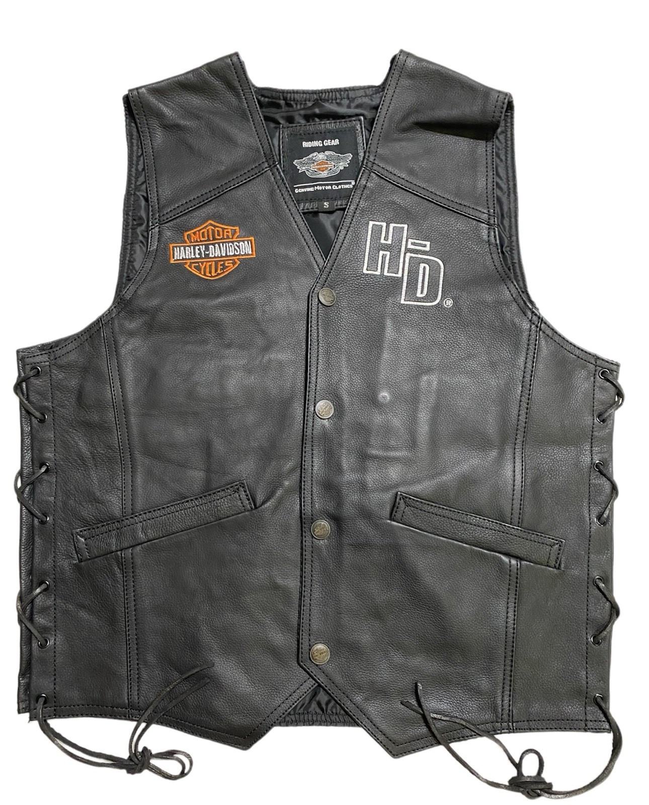 Harley-Davidson Men’s Vest Biker Cafe Racer Motorcycle Genuine Cowhide Leather