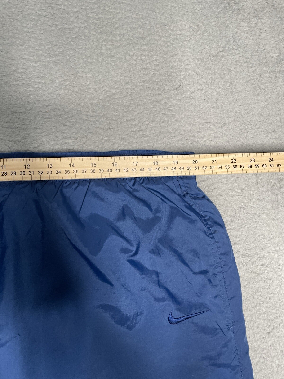 Vintage 90s Nike Track Pants Men 2XL Navy Blue Ankle Zip Nylon Parachute Lining