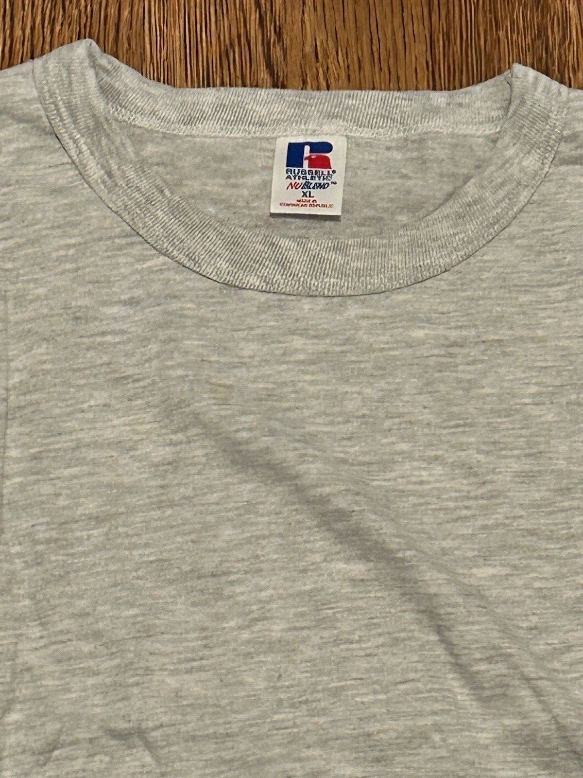 Vintage 90s Cropped T-shirt XL BOSS Russell Athletic Gray NUBLEND NOS