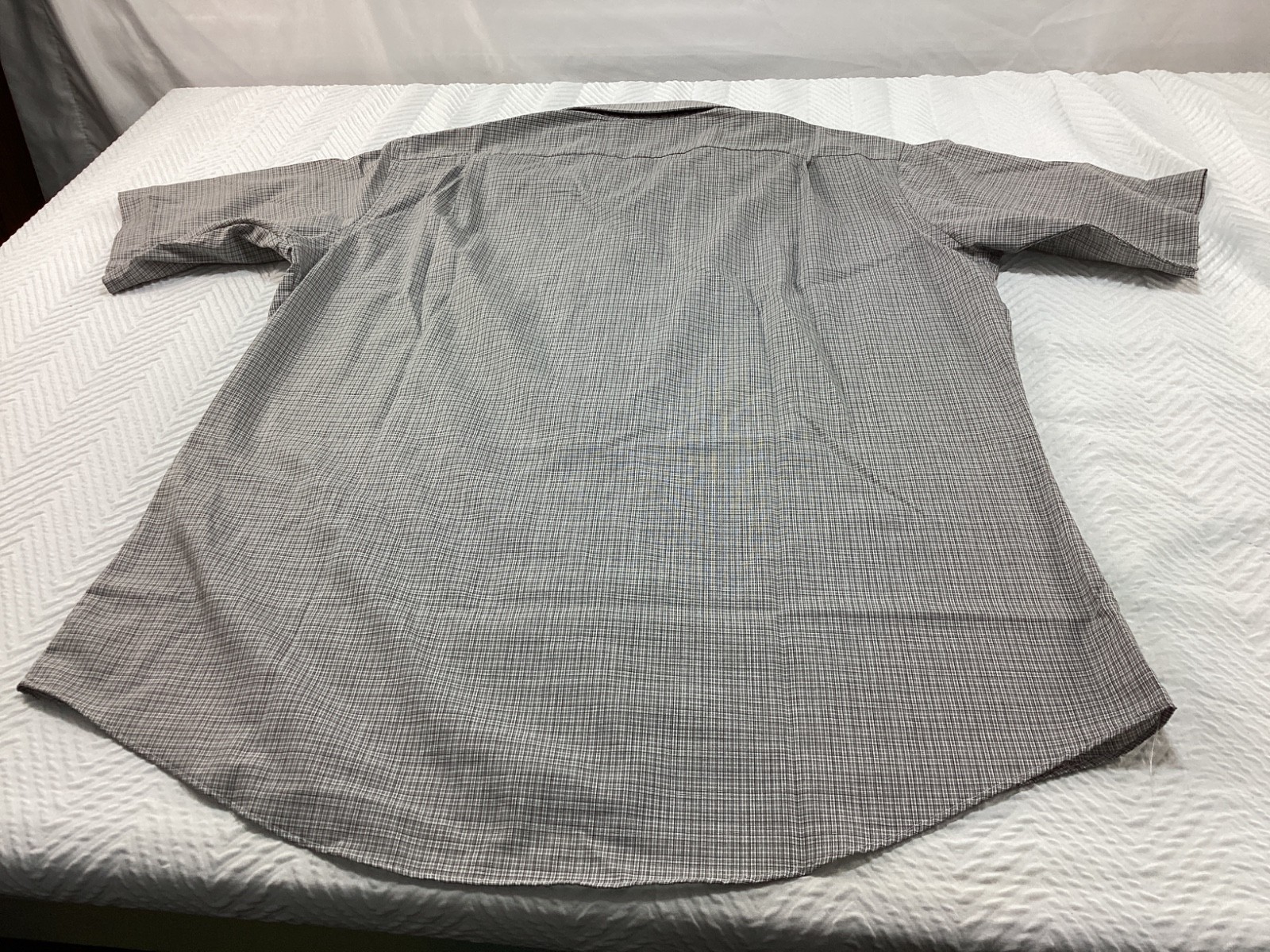 Towncraft Shirt Mens 16 Large Gray Plaid Button Up Broadcloth Vintage