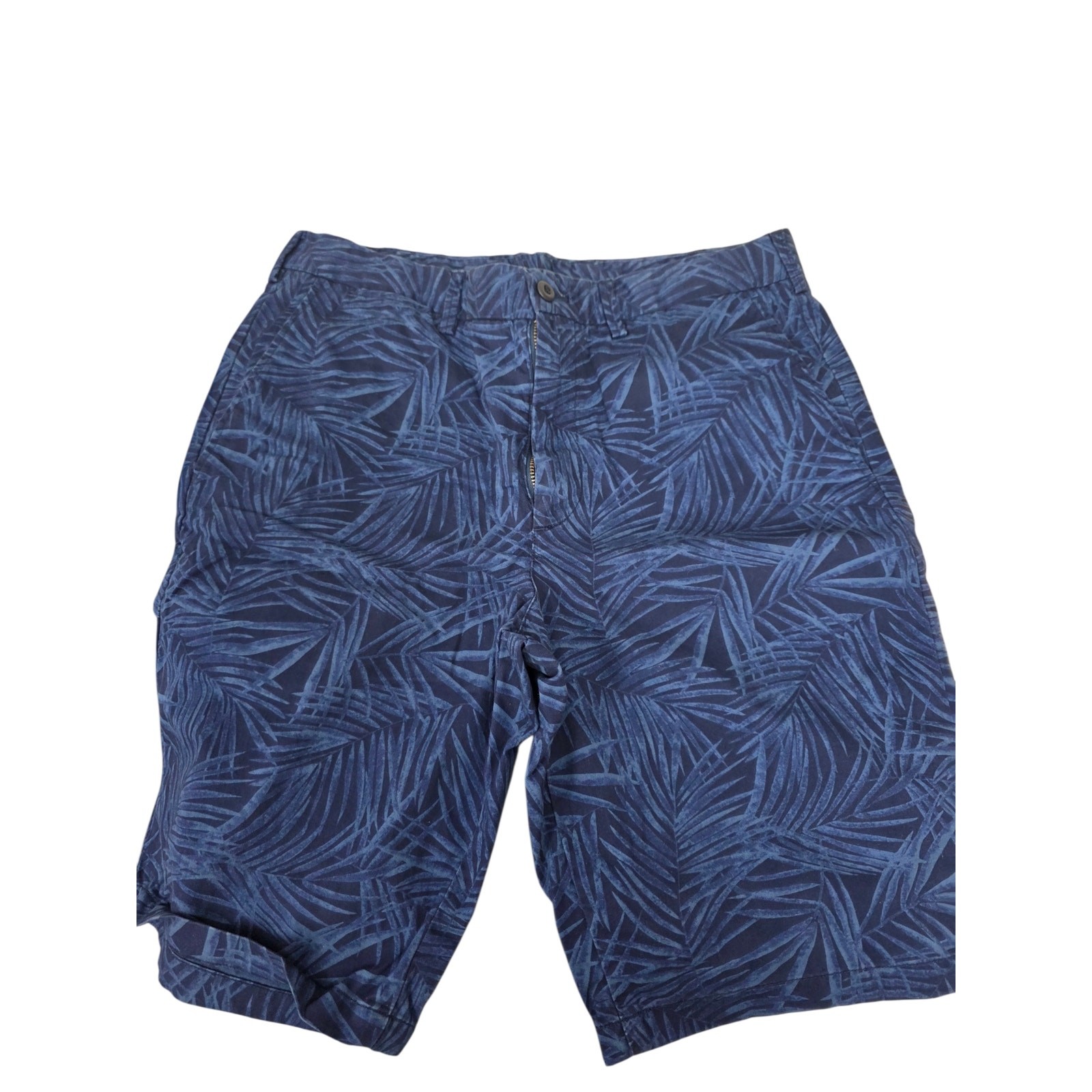 2 PK – Uniqlo Mens Navy Blue Palm Leaf Chino Shorts, Size M (Waist 30-33in)-NWOT