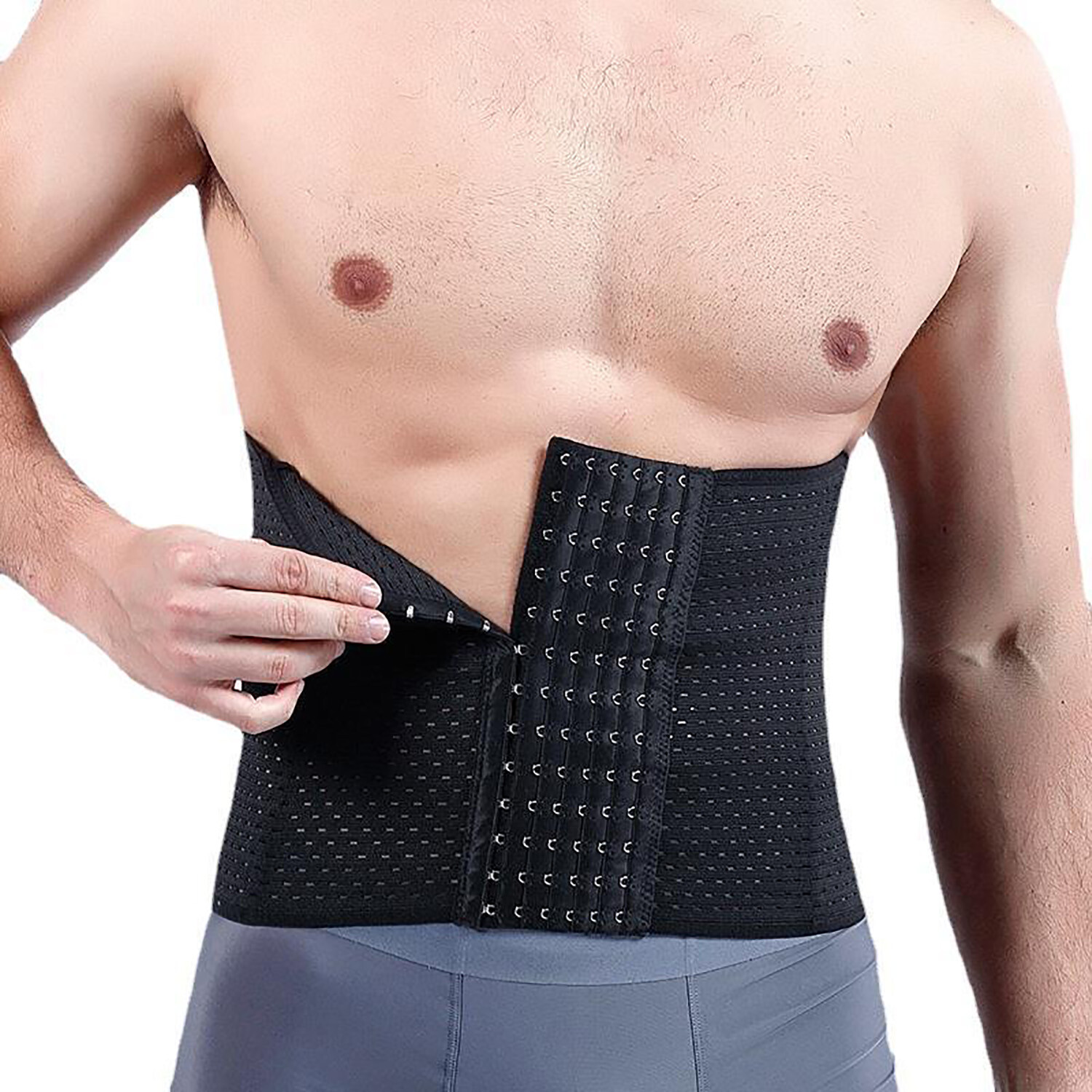 Mens Waist Trainer Body Shaper Tummy Control Girdle Belt Belly Fat Burner Corset