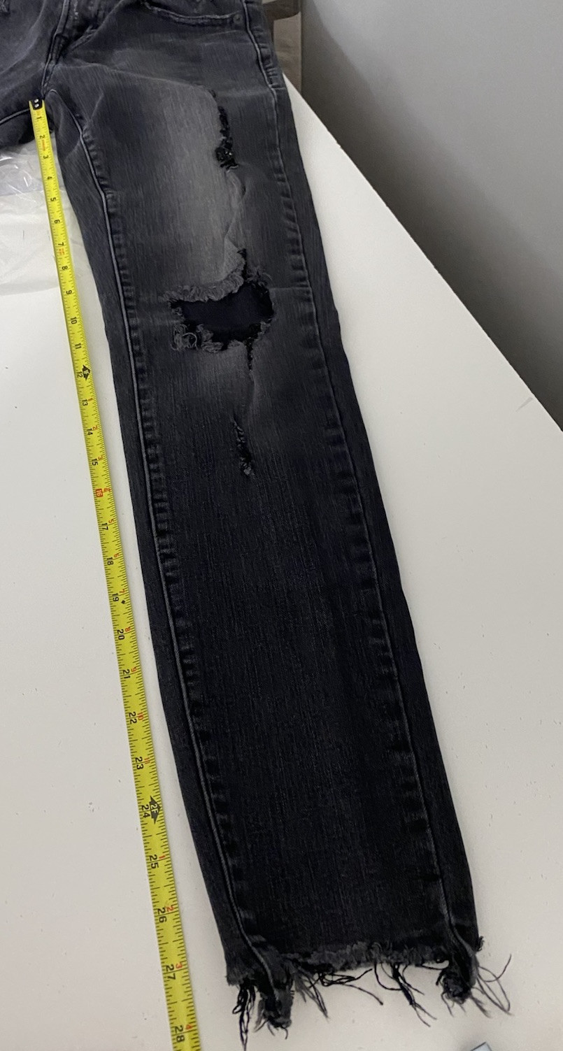 American Eagle Jeans Skinny Mens Extreme Flex Black Denim Distressed 26×28