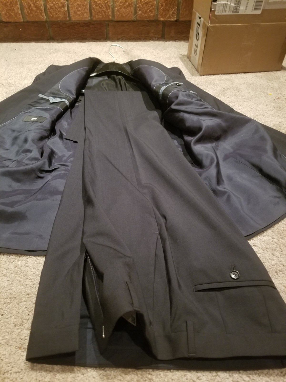 Current Hugo Boss 2B Suit 40L 40 Long STRETCH 98% Wool 2% Elastane Gunmetal