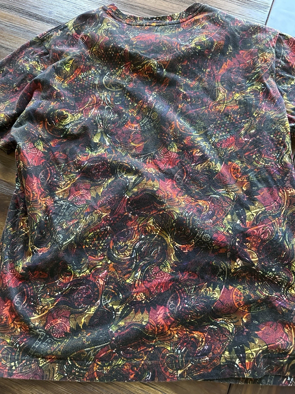 Robert Graham BURNING ROSE SKULL T Shirt Tee Large