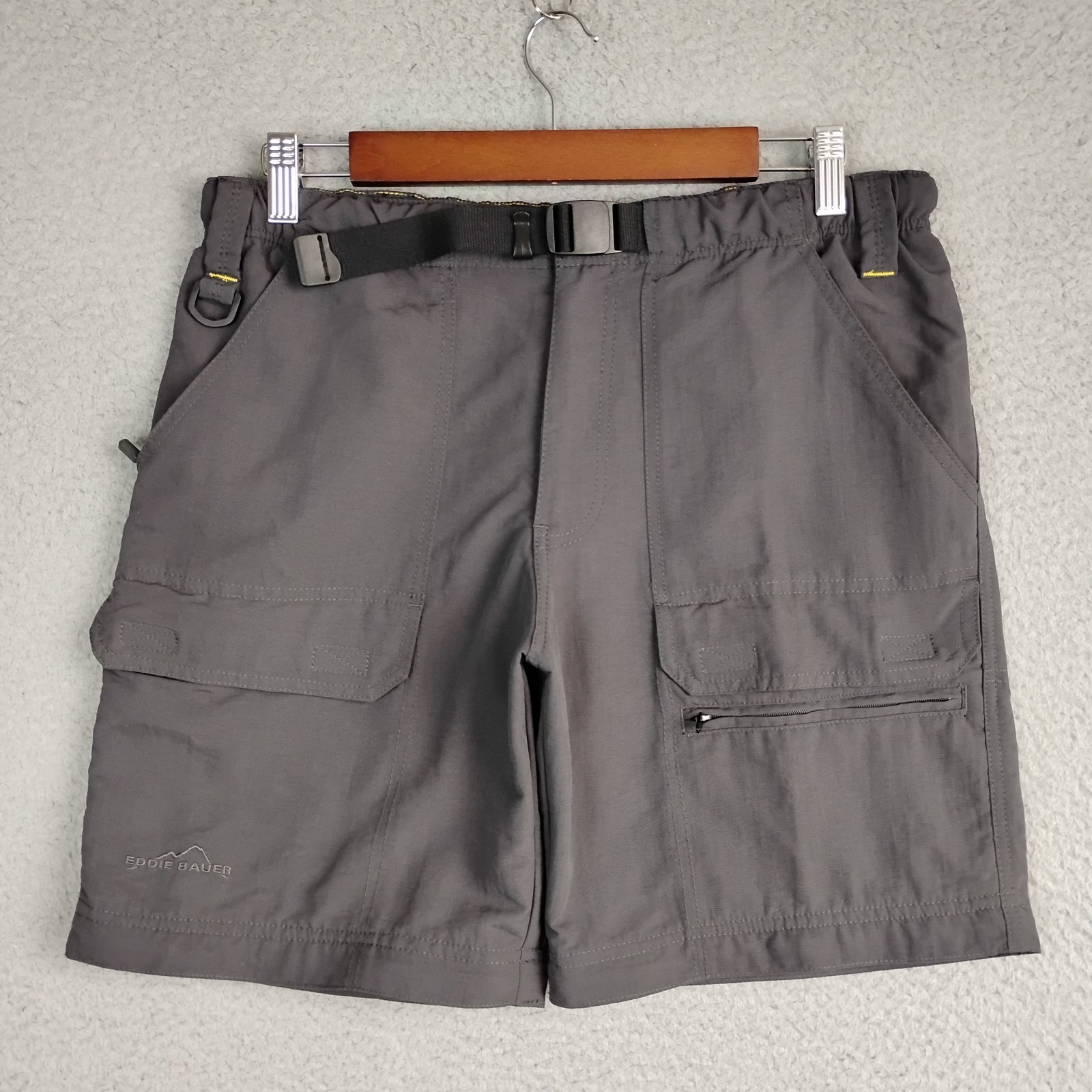 Eddie Bauer Sport Convertible Pants Hiking Shorts Mens Size Small Gray Nylon