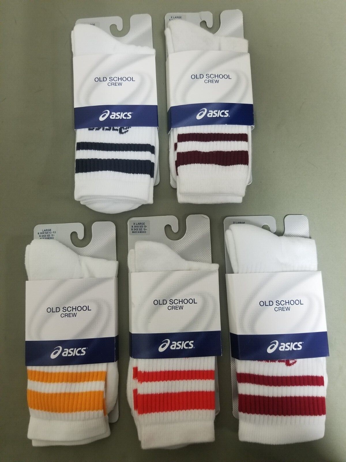 New Asics Old School Crew Socks. 5 Colors To Choose.