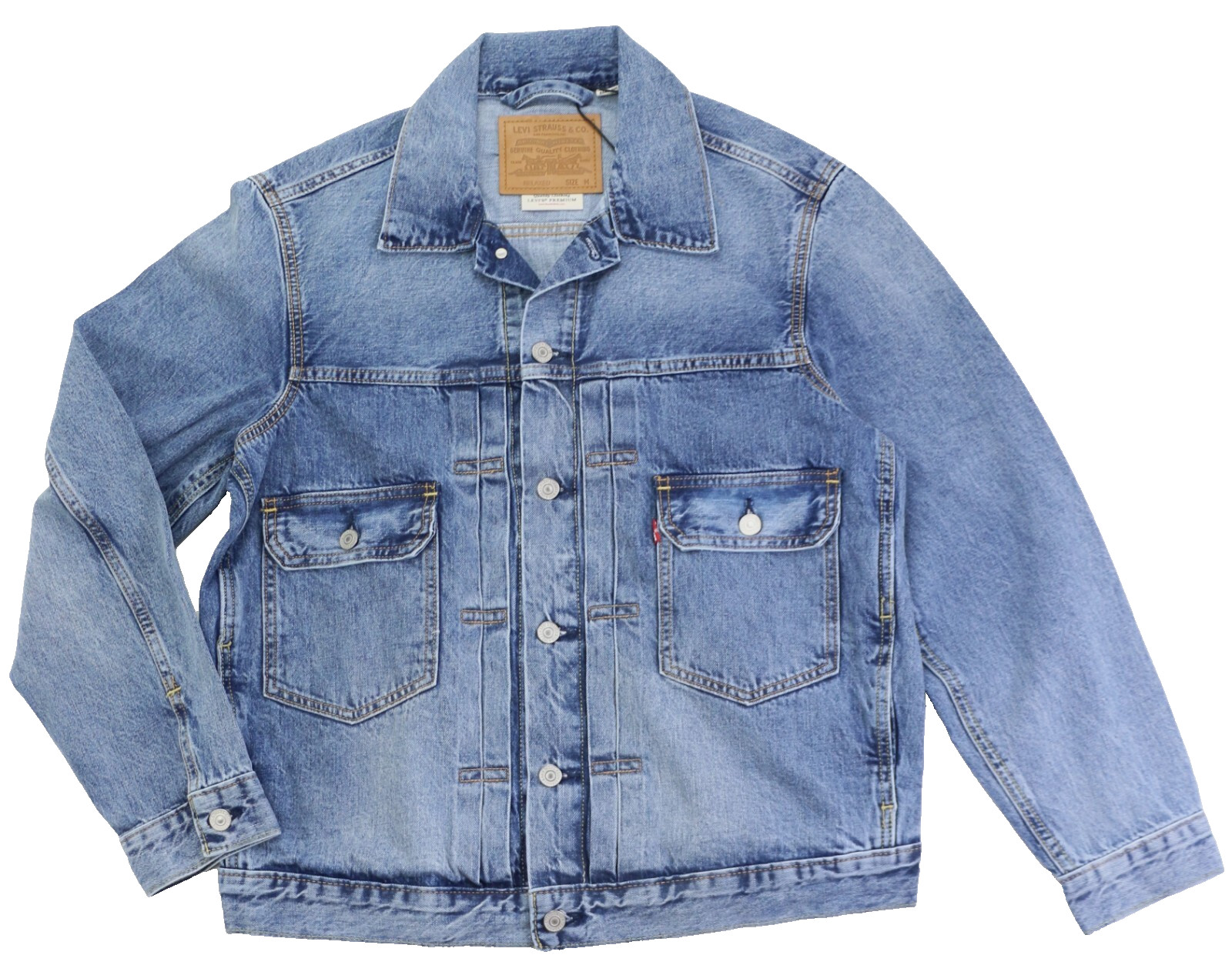 Levi’s Premium Type II Selvedge Denim Trucker Jacket Medium Indigo S M L XL XXL