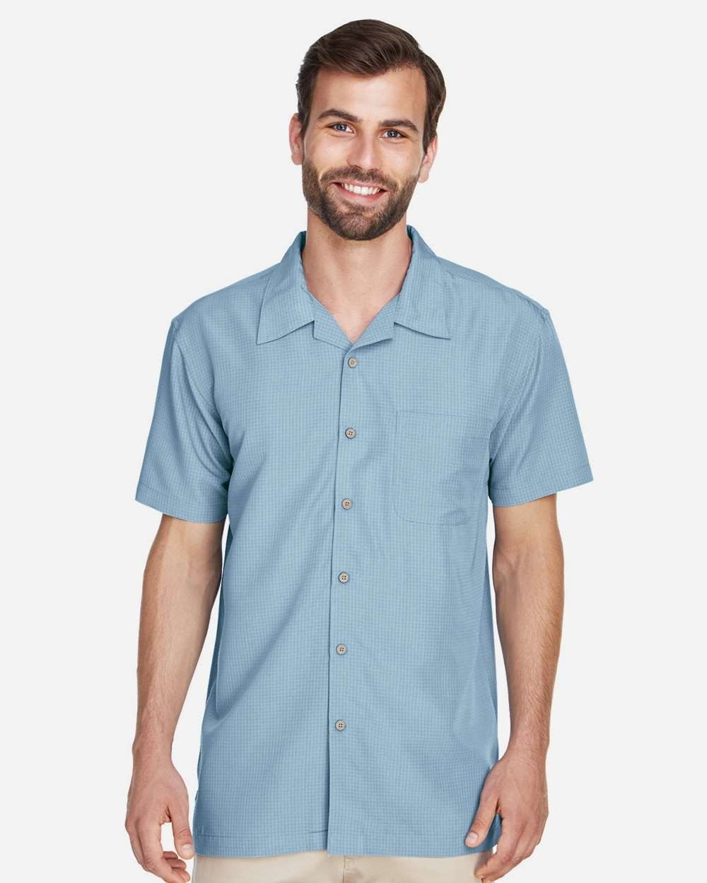 Harriton Men’s Barbados Textured CUBAVERA STYLE Button Down Camp Shirt S – 3XL