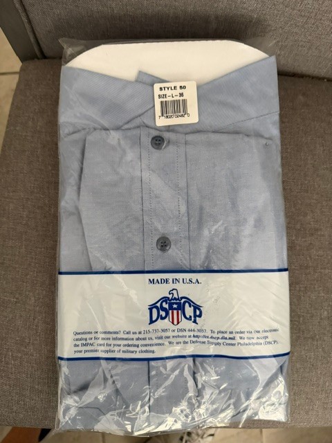 United States Navy Chambray Long Sleeve shirt size L LARGE new NWT