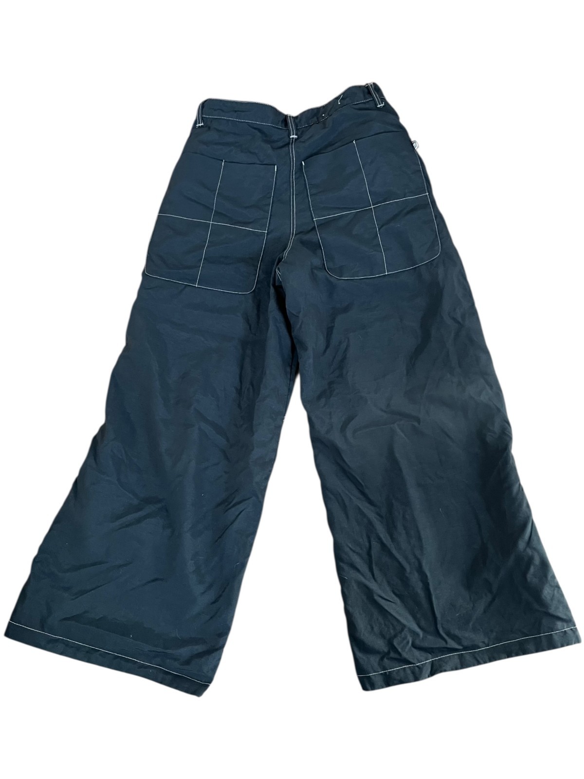 MACGEAR Black Blue REVERSIBLE Parachute Cargo Pants Skater Rave Club VTG 90s Y2K