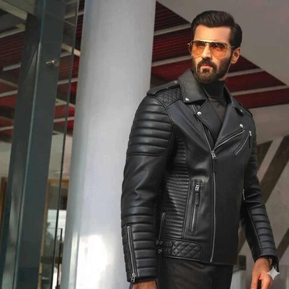Causal Lambskin Leather Motorcycle Men’s Handmade New Jacket Real Biker Stylish