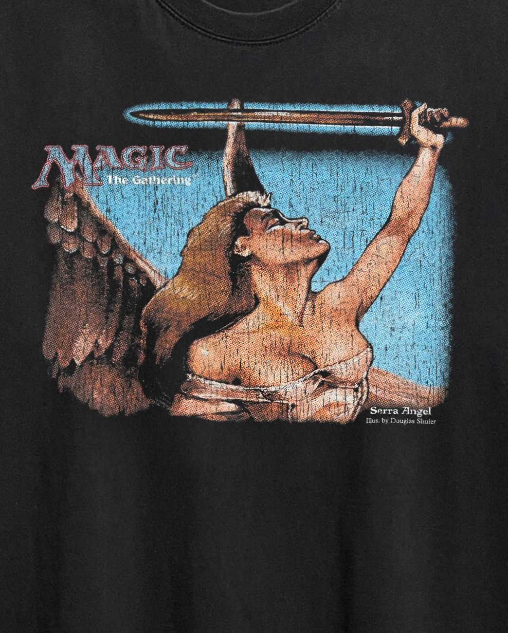 Rare Magic Serra Angel Aged T-Shirt Black XL