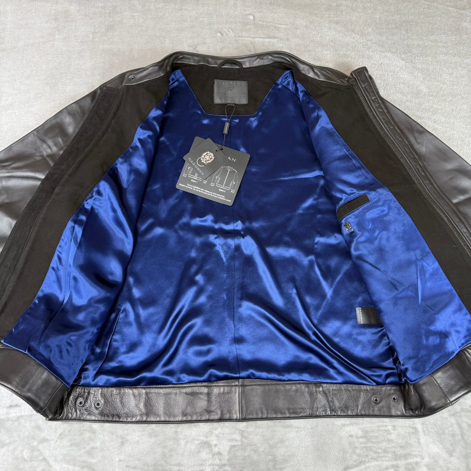 Cadogan Maven Leather Jacket Mens XXL Black Napa Lambskin w/ Extension New NWT