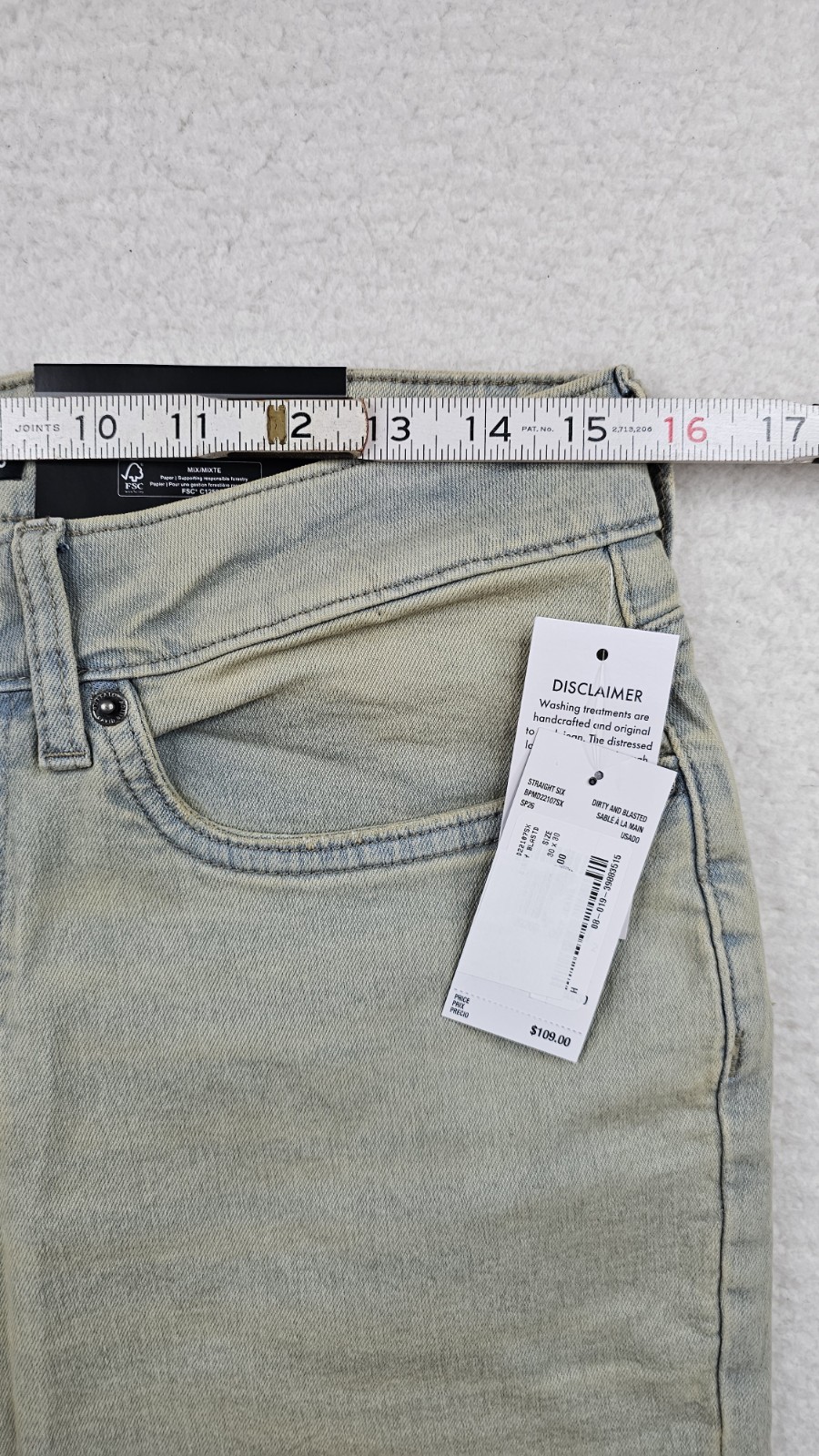 Buffalo David Bitton Straight Six Stretch Jeans Mens Light Wash PICK YOUR SIZE