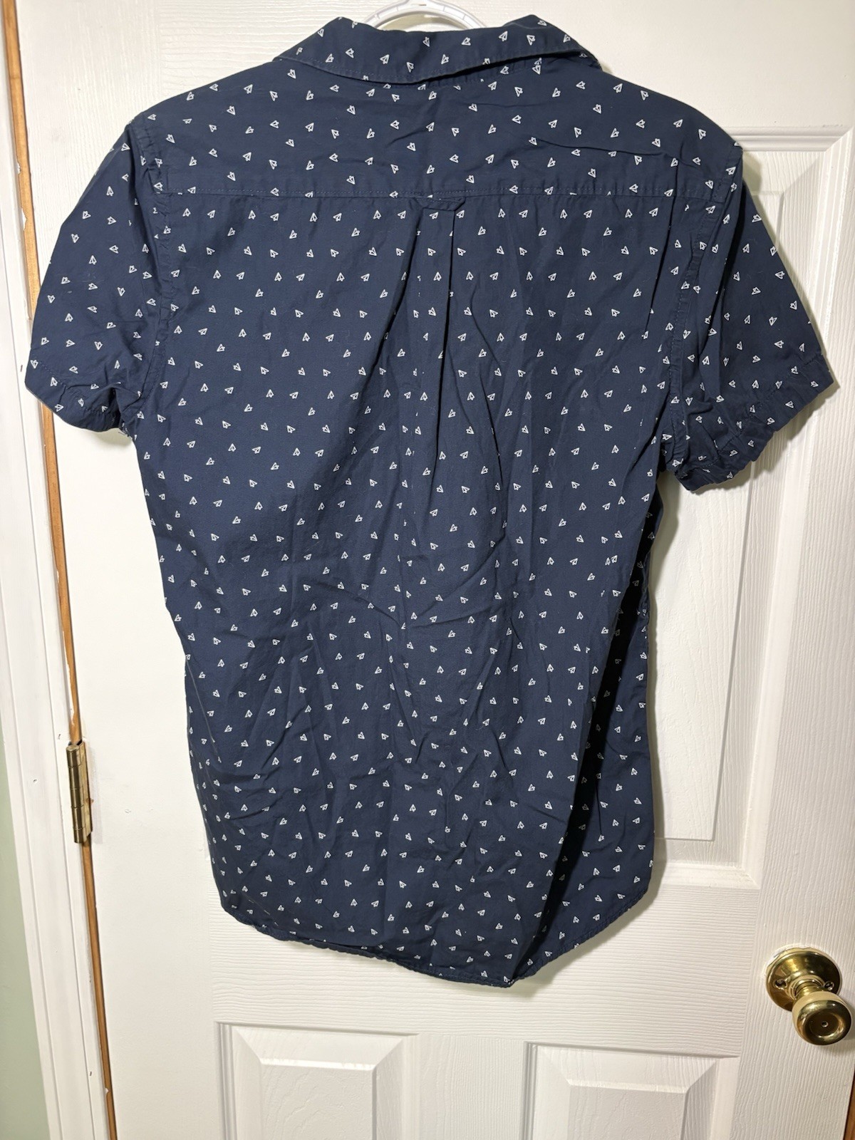 Kenneth Cole New York Men’s S/P Blue Geometric Short Sleeve Button-Up