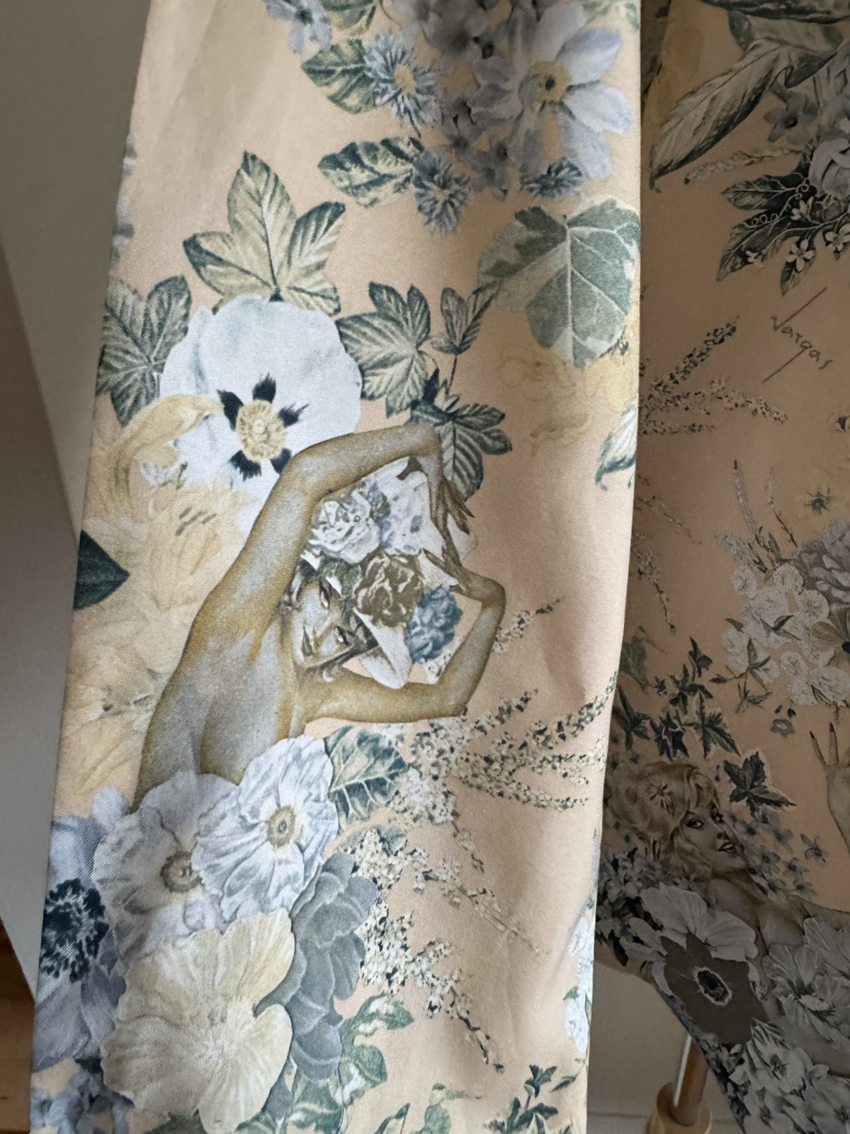 Vintage Alberto Vargas Playboy Floral Collage Girl Chemise Et Cie Button Shirt S