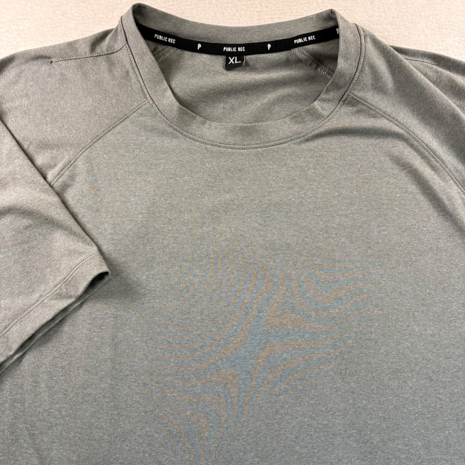 Public Rec Go-To Tee Mens XL Grey Raglan Short Sleeve Performance T-Shirt
