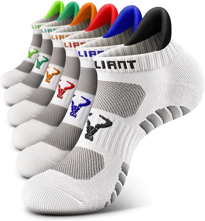 Mens Bamboo Ankle Socks with Heel Tab Low Cut Thin Athletic Performance 6 pairs