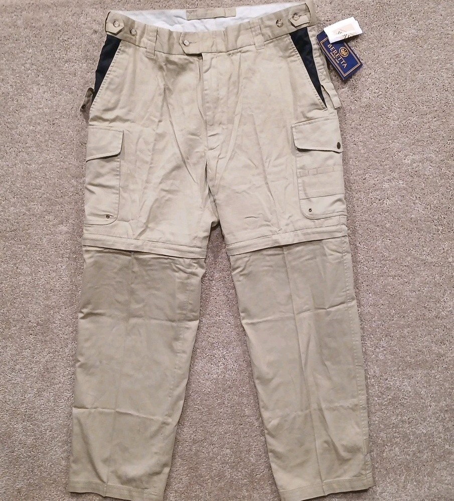BERETTA Men’s Hunting Hiking Convertible Pants to Shorts Tan Size 40 Outdoor